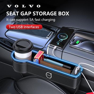 НОВЫЙ Автомобильный Органайзер в Щели Сидений с USB и Цветной LED Подсветкой Для V60 V40 XC90 S60 XC60 S90 V90 CX70 XC40 C40 C70 EX90 Карман в Щели Между Сиденьями