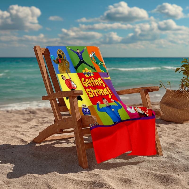 Ultra-Soft Beach Towel with The Wiggles Theme,Ideal for Pool - Camping, Diving - Perfect Travel Essential, Vibrant Beach Towel.