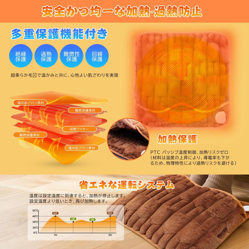 Haikawi Electric Foot Warmer for Electric Foot Fast Soft Odor Overheat Easy Foot 6 Temperature 5 Timer Hot Feet Cold 42cm X 42cm [New 2025] Warmer,