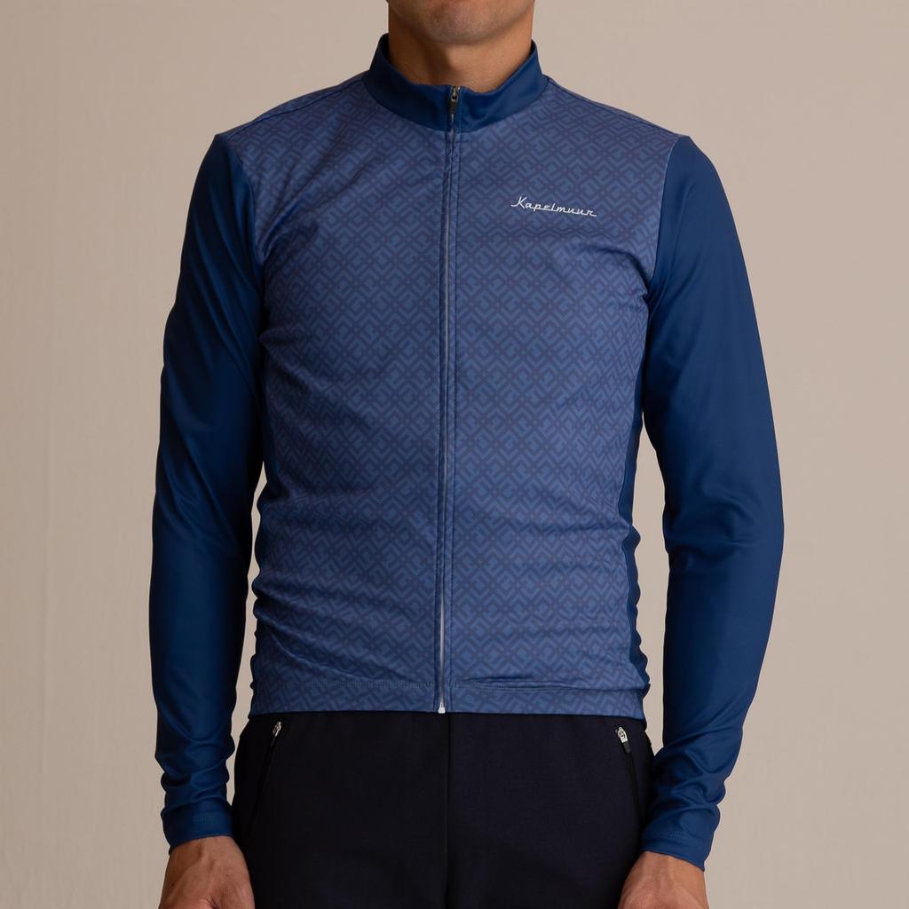 Джерси Kapelmuur Warm Cycling Chevron, Синий, Осень/Зима (10°C-15°C)