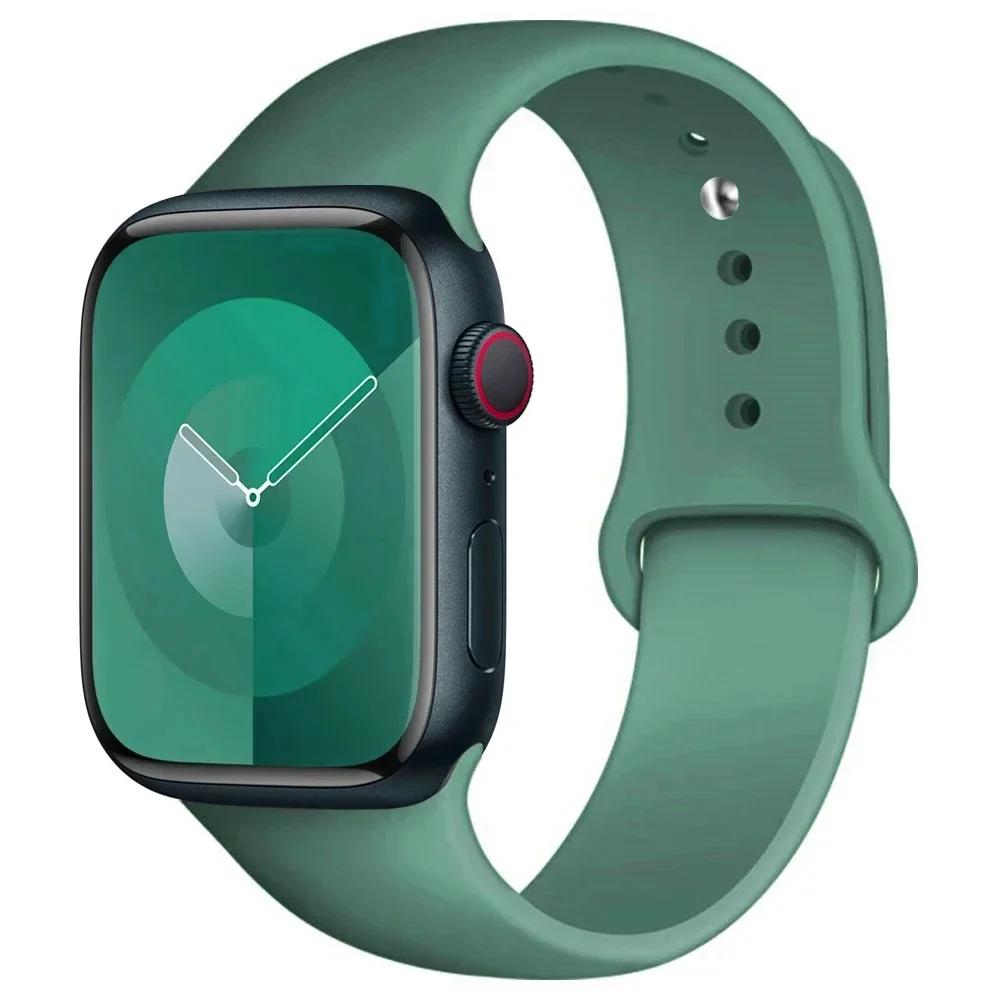 Силиконовый ремешок для Apple Watch Band 44 мм 40 мм 45 мм 41 мм 49 мм 42 мм 45 44 мм браслет iwatch series 7 se 3 5 6 8 9 Ultra 2 ремешки