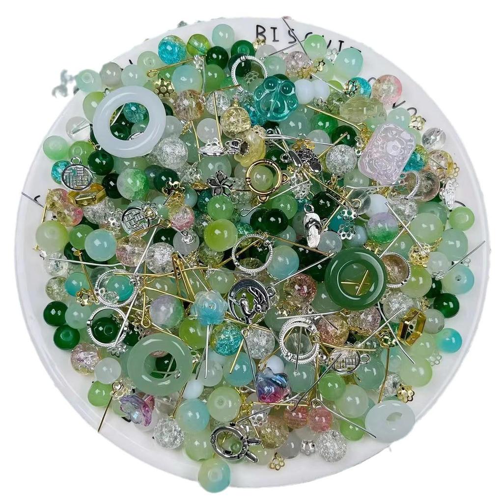 Браслет из бисера в нефритовом стиле Nezha Ao Bing, разноцветные круглые стеклянные бусины