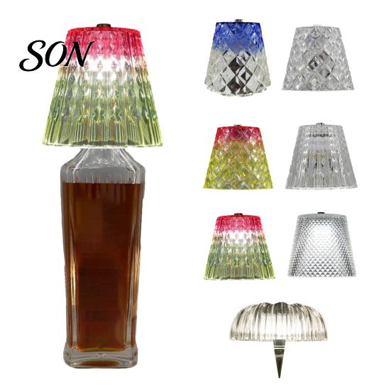Ambient Night Light for Dining Cordless LED Wine Bottle Lamp, 3-Color Touch Control, Dimmable Acrylic Indoor Outdoor Accent Lamp