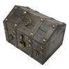 Wooden Treasure Chest Boxes Hand Crafted Vintage Wooden Box with Mini Metal Lock for Storing