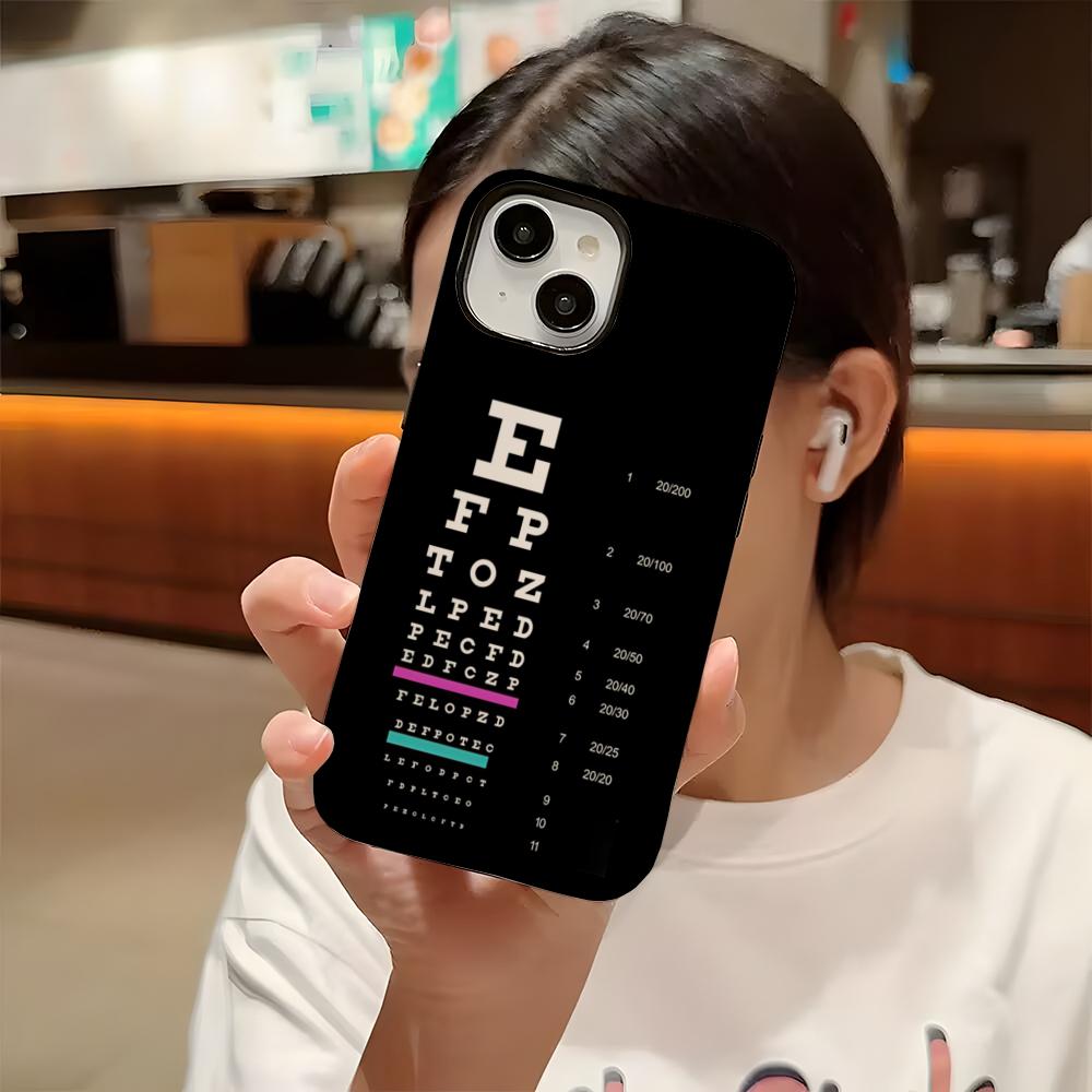 Medical Eye Vision Chart Phone Case For Iphone 16 Pro Max 15 13 14 12 11 14 Pro Max 15 Pro Max Two-in-one Cover