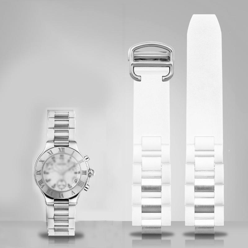 Силиконовый ремешок для часов с ремешком из нержавеющей стали для автомобильных часов, ремень, выпуклый 20*10 мм, резиновый ремешок для часов, браслет на запястье