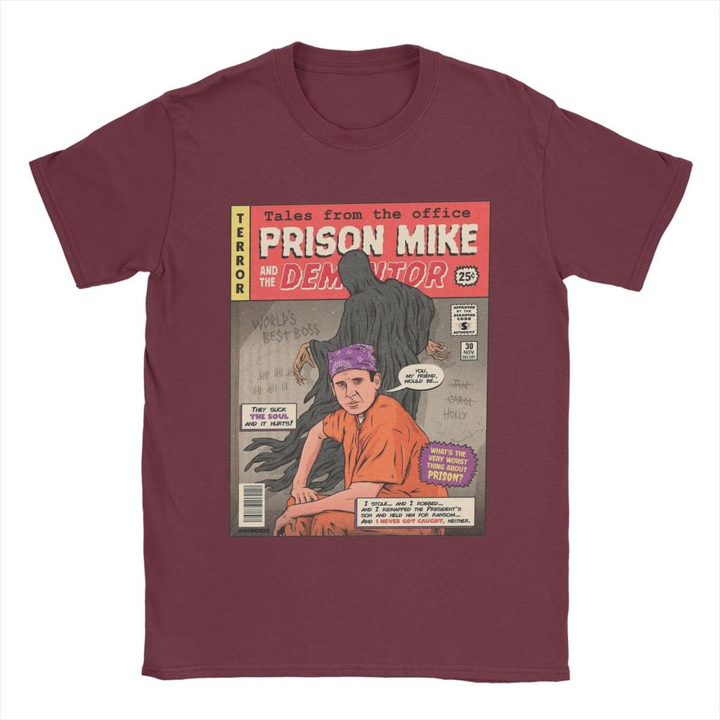 Мужская футболка Prison MIKE The Office TV Show Vintage 100% хлопок футболка с коротким рукавом футболка с круглым вырезом одежда больших размеров