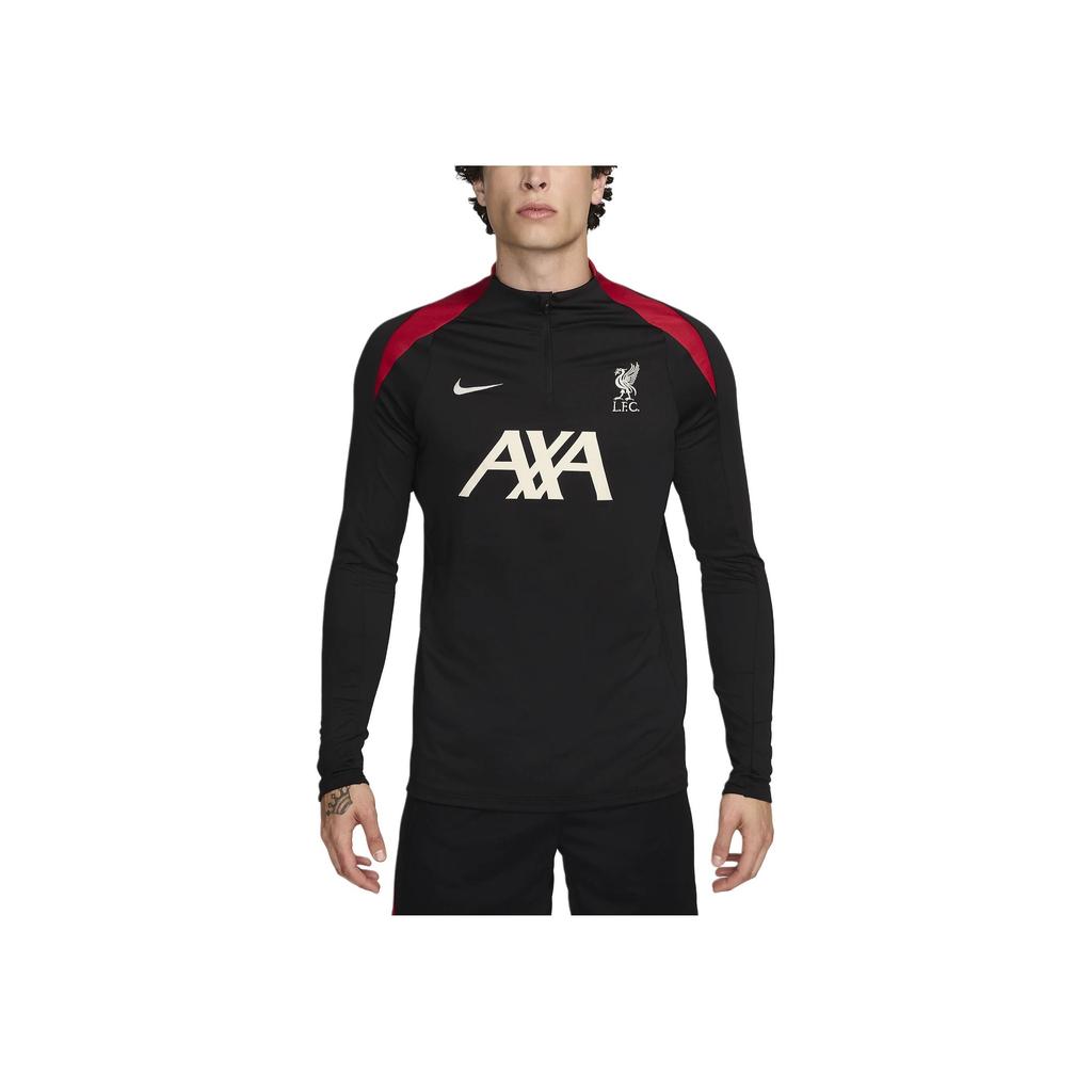 Nike Dri-FIT Liverpool F.C. Strike Color Block Comfortable Training Long Sleeve Football Shirt Men Tops Black FN9819-013