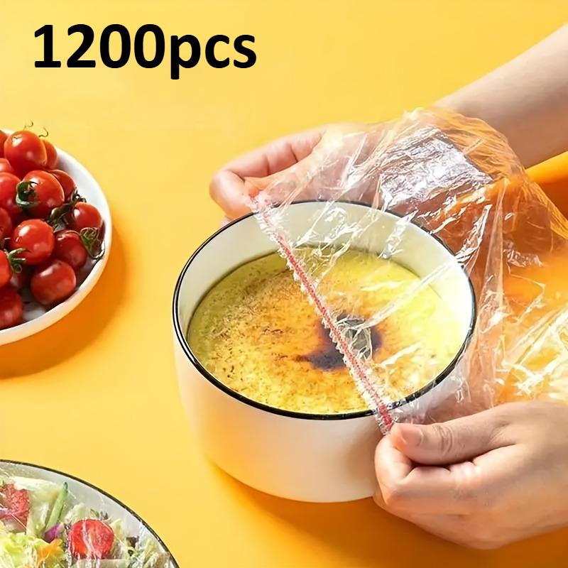 1200 шт. Одноразовая пищевая пленка | Эластичная пленка-чехол для фруктов, овощей, тарелок, мисок - Прочная, Идеально подходит для кухни, пикников, барбекю