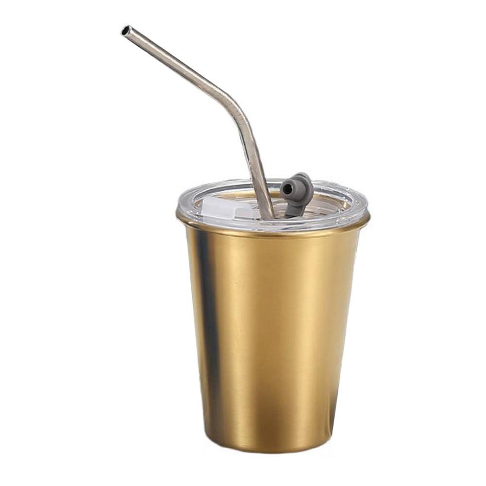 Stainless Steel Mug Travel Coffee Cup Lid With Straw