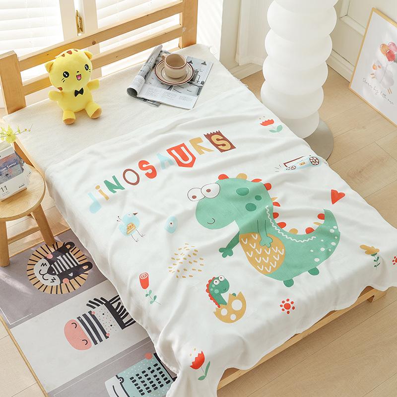 Double-layer Bamboo Cotton Infant Blanket, Children's Quilt, Thin Air-conditioning Summer Cool Quilt, Baby Bamboo Fiber Ice Silk Blanket