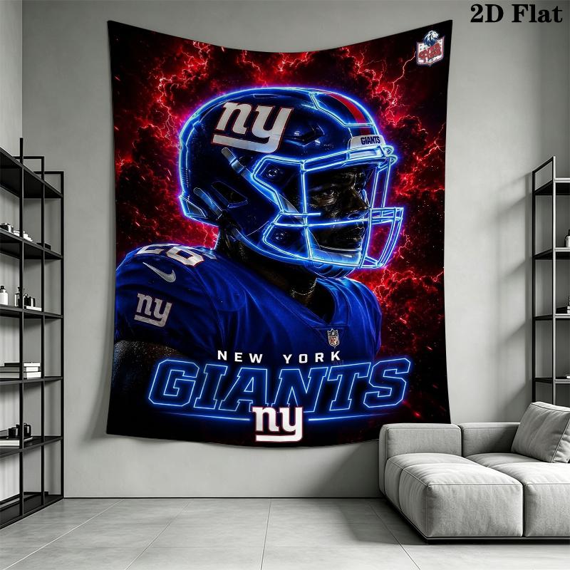New York Giants Wall Tapestry Aesthetic Wall Hanging Printed Fabric Blanket Decorative Tapestries for Bedroom Living Room Home Decor