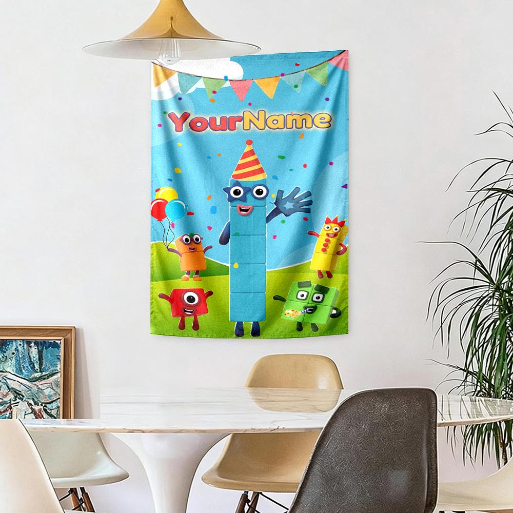 Numberblocks Custom Your Name Wall Decor Tapestry Art For Pet Memorial Birthdaywedding Party Backdrop Family Gift