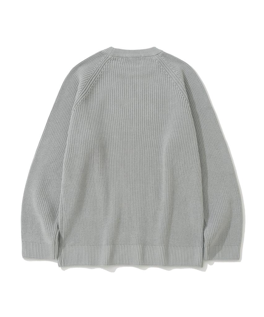 KNITTED [Nitied X Fashion Planet] Cotton Waffle Round Knit Grey