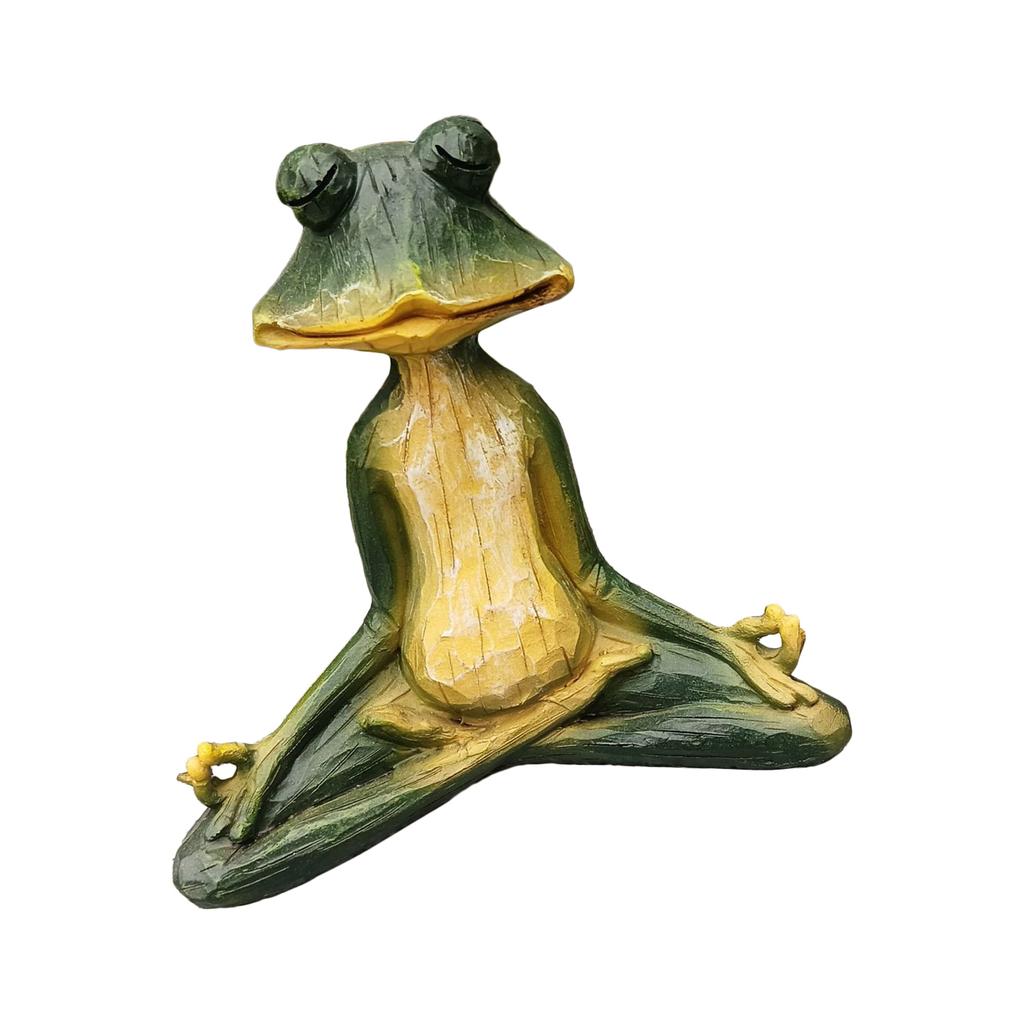 Красочная садовая статуя Медитирующая лягушка Скульптура для двора Скульптура для медитации лягушка Очаровательный декор для двора Уникальный подарок