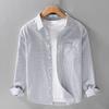 Spring Summer Japan fashion Fresh Stripe Long sleeve Shirts Men's Clothing Artistic Youth Loose Casual Shirt Oxford Thin