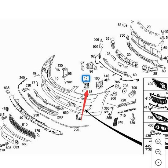 2218800505 & 2218800605 Крышки форсунок омывателя переднего бампера для Mercedes-Benz S-Class W220 S350