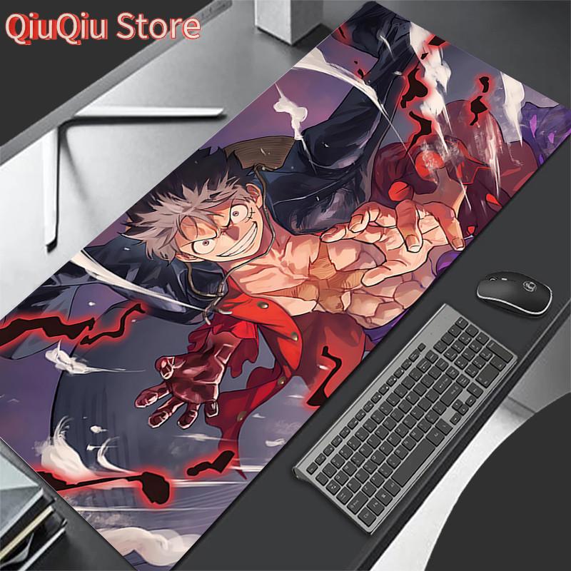 Japan Cool Anime Mouse Pad PC White Gamer Cabinet Keyboard Rug Laptop O-one P-piece L-Luffy 5 Gear Mousepad XL Extended Desk Mat