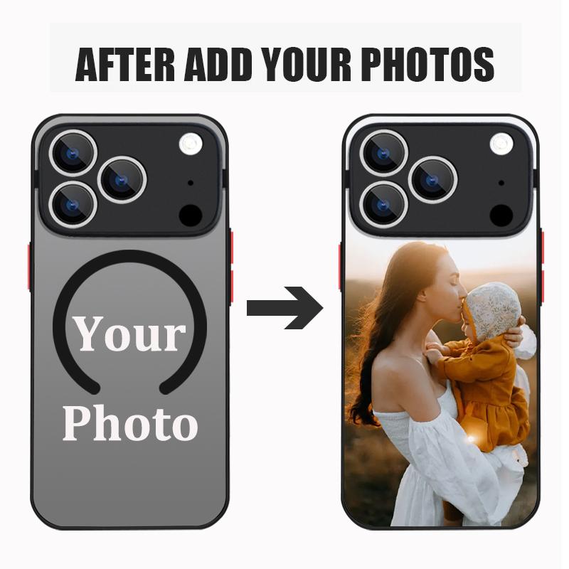 Индивидуальный фотомагнитный чехол для телефона iPhone 17 15 16 Pro Max 14 13 12 Pro Air Для Magsafe DIY Персонализированная жесткая поликарбонатная крышка