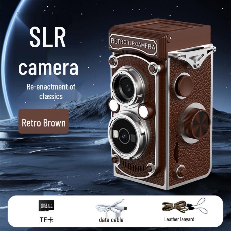 Portable Retro Twin-Lens Reflex Film & Digital Camera for Students