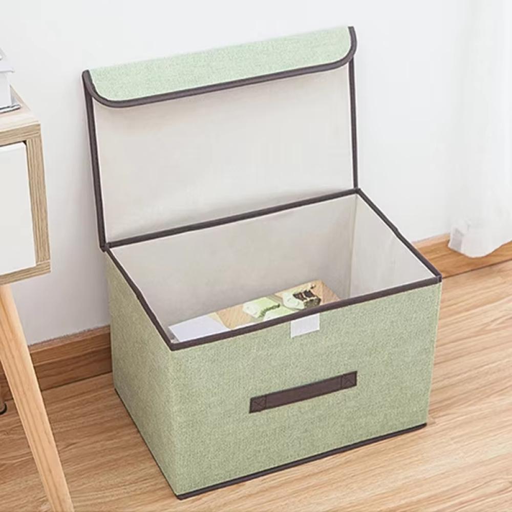 Non Woven Fabric Storage Box Household Fold-able Storage Basket Portable With Lid And Handle For Toys Underwear Cosmetics