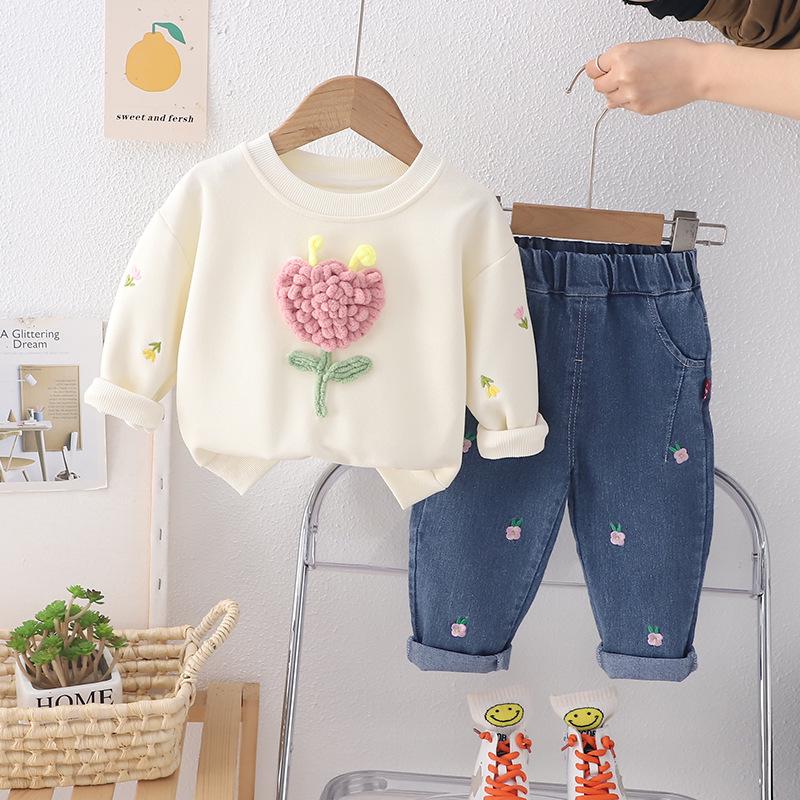 2024 Boys & Girls Street Style Sportswear: Spring/Autumn Sweatshirt Two-Piece Set