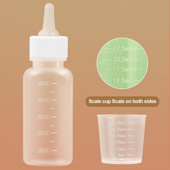 Pet Feeding Bottles Kit Accurate Measurement Marks Safe Silicone Nipple Easy To Clean Syringes Feeder for Kitten Puppy Nursing