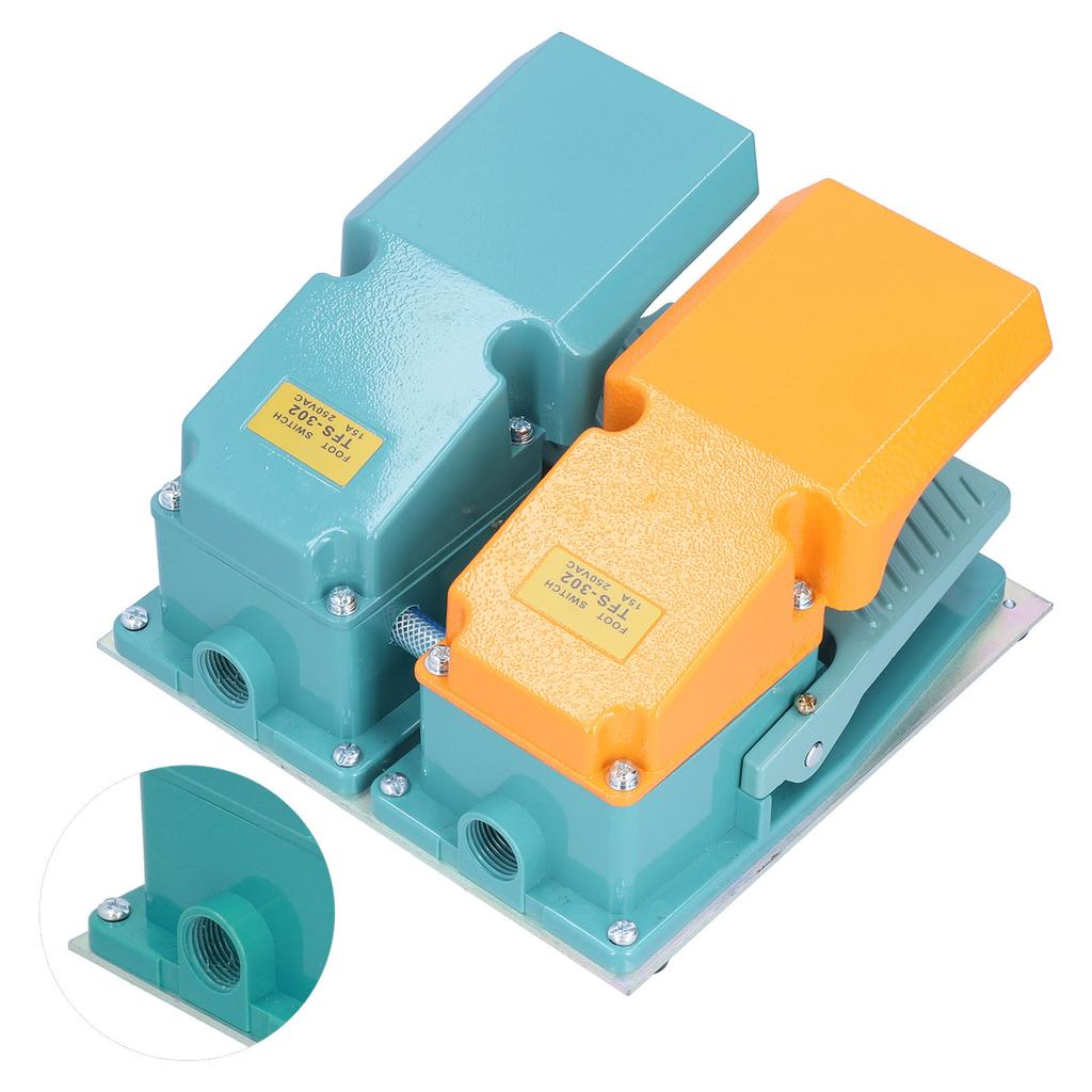 BERM Двойная педаль ножного переключателя противоскользящие чувствительные педали управления с чехлом 250 В переменного тока