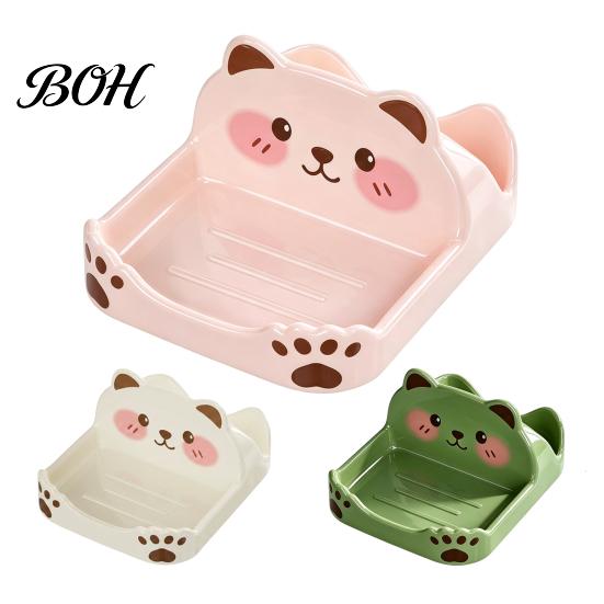 Pot Lid Organizer Cute Bear Holder for Kitchen Countertop, Multipurpose ABS Chopping Board Plastic Spatula Spoon Rest, Easy Clean Cooking Utensils