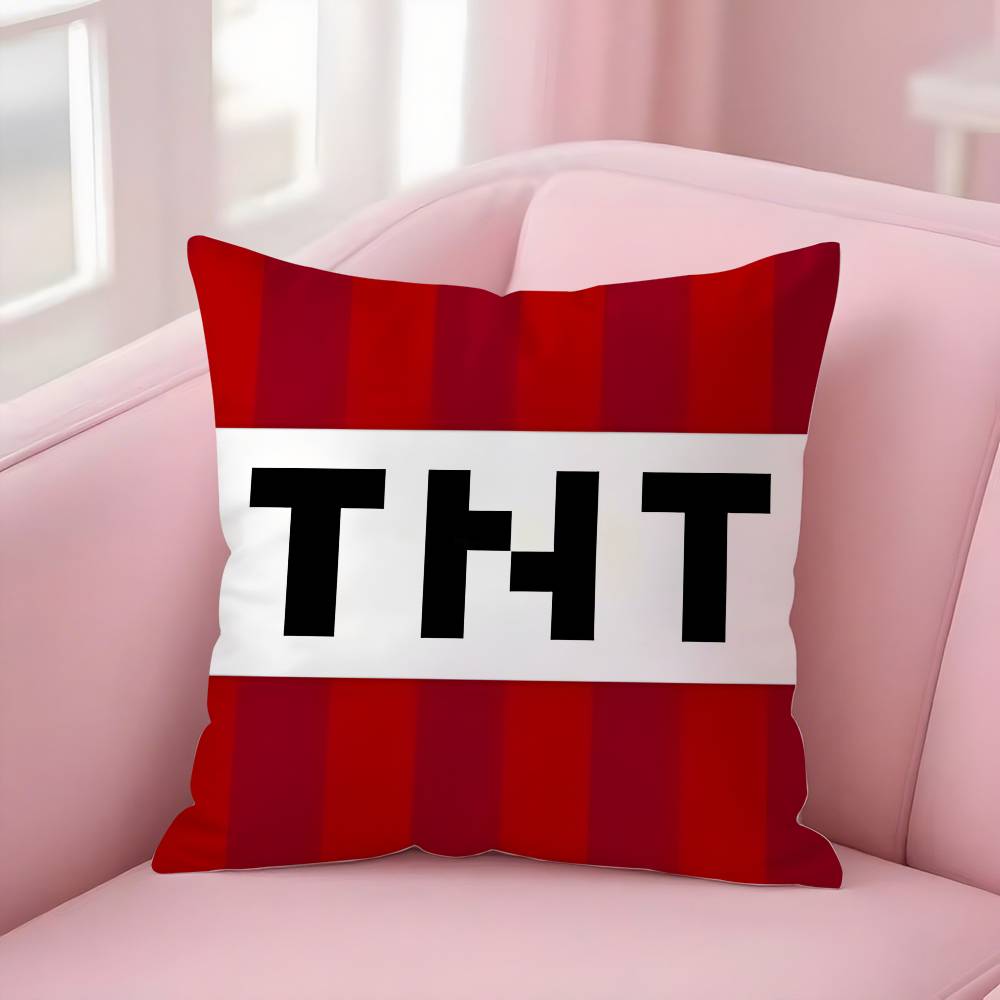 Game T-TNT Block Explosion Pillow Case Plush Fabric Soft Double-Sided Printed Sofa Warm Winter Home Gift Cushion Cover