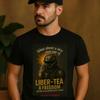 Liber Tea Тактическая Игровая Футболка Sci-Fi Солдат с Кружкой Кофе Смешная Вдохновленная Helldiver Для Геймеров Гиков Винтажная
