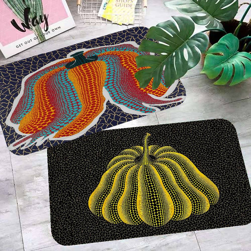 Artwork Classic K-kusama Y-yayoi Bathroom Mat Anti-slip Absorb Water Long Strip Cushion Bedroon Mat Welcome Doormat