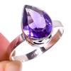 Подарочное кольцо из чистого серебра 925 пробы с натуральным аметистом ручной работы S.8 L9v52