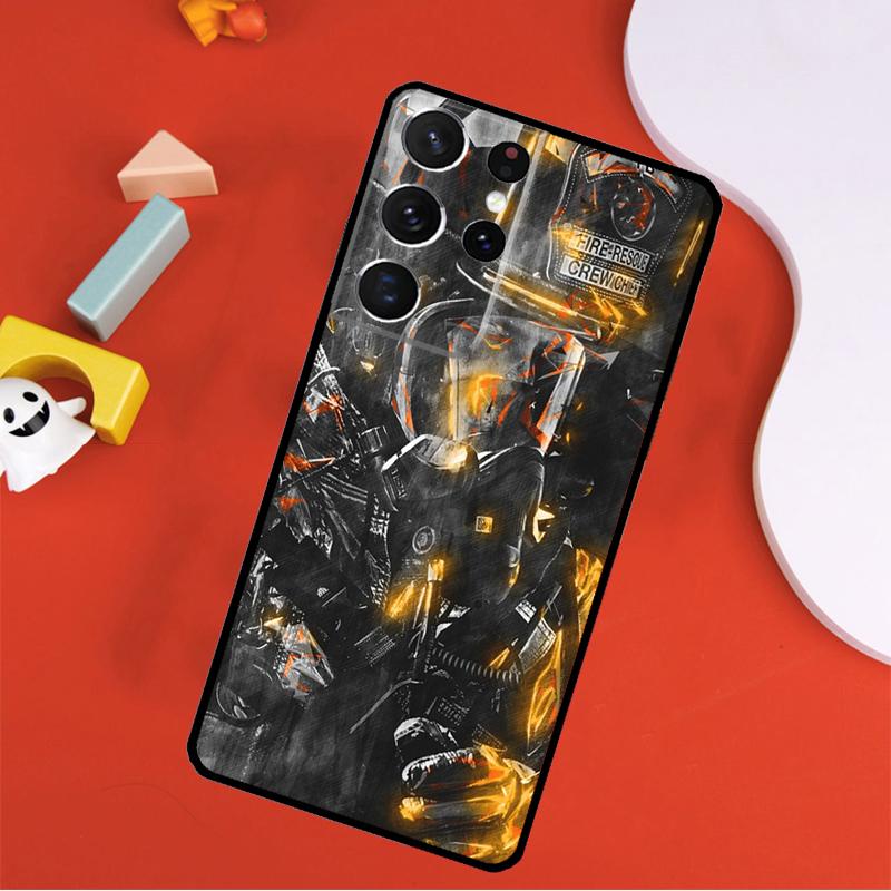 Firefighter Fire Fireman Phone Case For Samsung Galaxy S25 Ultra S24 Ultra S9 S10 S20 S21 S22 S23 Plus S24 FE Cover