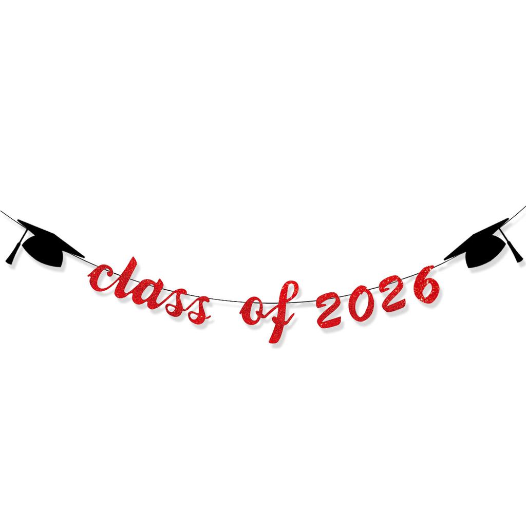 Graduation Season Party Decoration, Scholar Hat Latte Flower, Congratulations, Graduate Glitter Pulling Flag