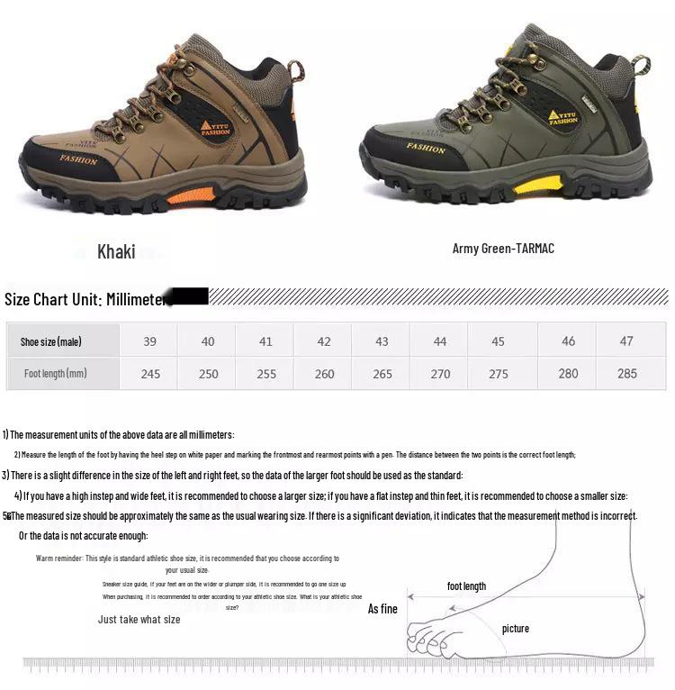 Мужские водонепроницаемые кожаные походные ботинки - Утепленные, средней высоты, морозостойкие для осени и зимы