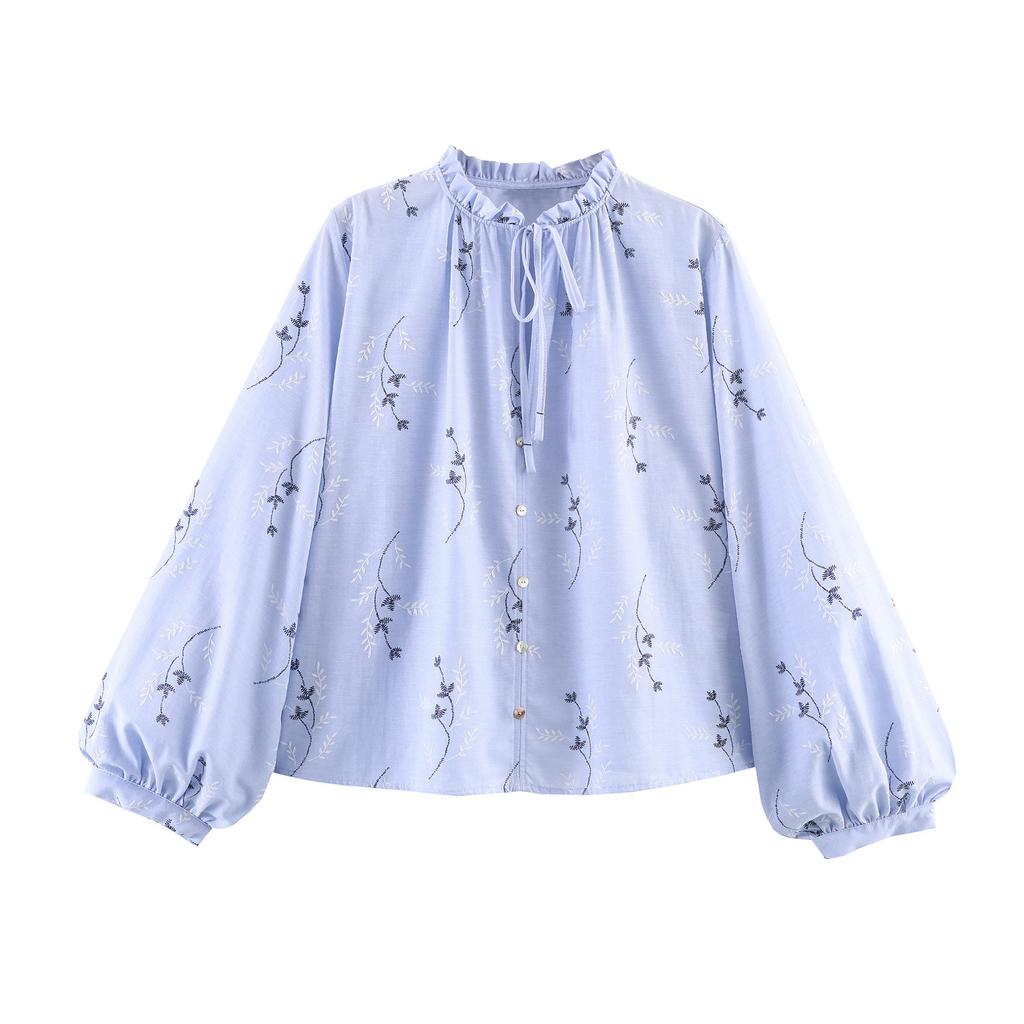 European and American style, new women's clothing, foreign style fashion embroidered printed shirt 3564065 044