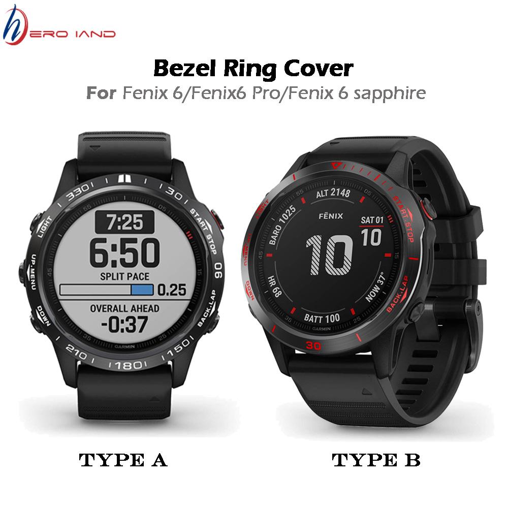 For Garmin Fenix 6 / Fenix 6 Pro / Fenix 6 Sapphire Bezel Styling Frame Case Cover Protection Bezel Ring Anti-scratch Iron Ring