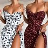 Women Sexy Floral Print  Dresses Sexy Sleeveless V-neck  Summer Dresses