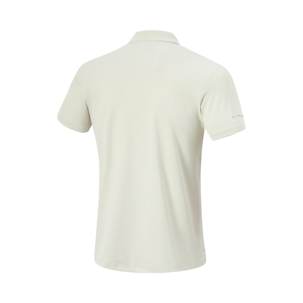 Li-Ning Plain Minimalist Versatile Casual Short Sleeve Polo Shirt Men Tops Off-White APLU141-1