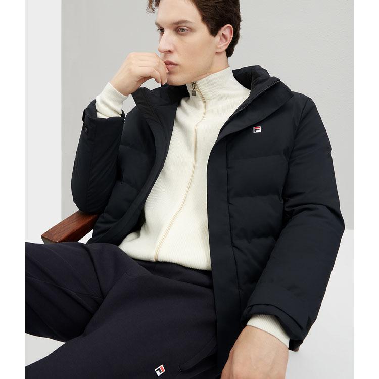 Fila 2023 Зима Новинка Базовая Простая Удобная Повседневная Теплая Пуховая Куртка Мужская Верхняя Одежда Легендарно-Синий F11M341904F-NV