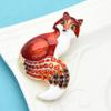 Rhinestone Enamel Fox Brooches For Women Animal Party Causal Brooch Pins Gifts