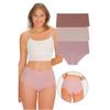 Женский комплект трусиков из трех предметов с высокой талией, вырезанный лазером, Kts2011