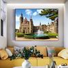 5D DIY Полный дрель Алмазная картина Вышивка Фонтан Замок Вышивка крестом Горный хрусталь Домашний декор