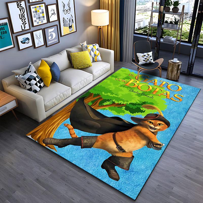 Puss in Boots Printed Carpet suitable as a non-slip mat for the living room or bedroom sofa