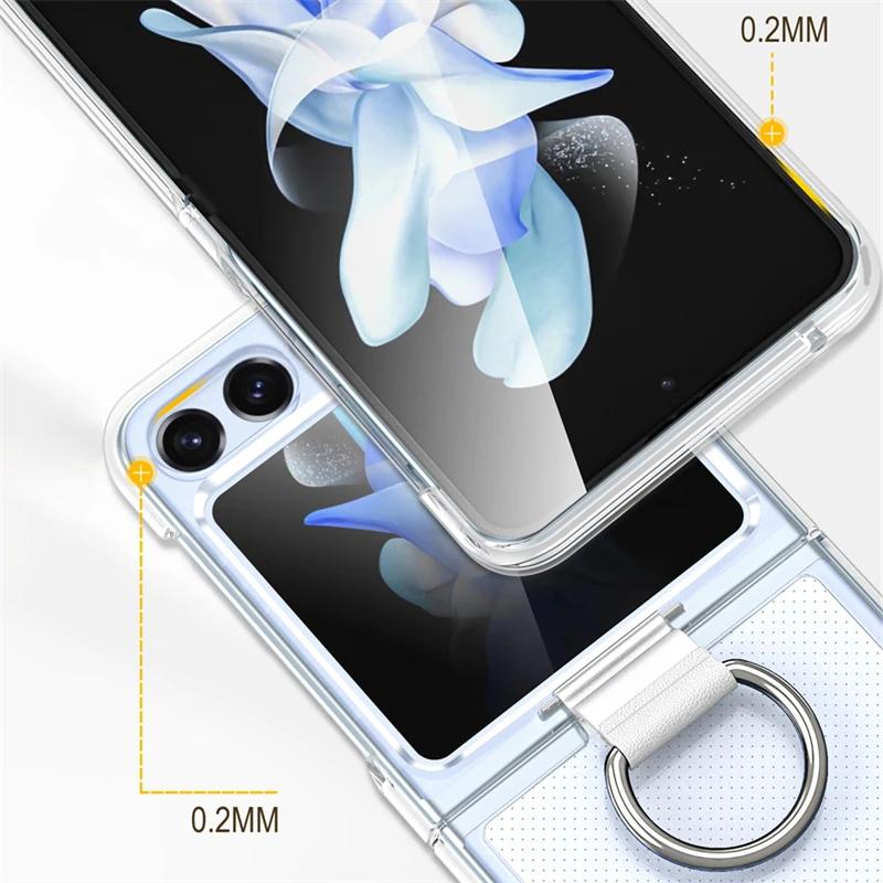 Для Galaxy Z Flip 6 5 4 3 Чехол Противоударный армированный с держателем кольца Задняя крышка Чехол Для Samsung Z Flip 5 ZFlip6 5G Flip4 Жесткие чехлы