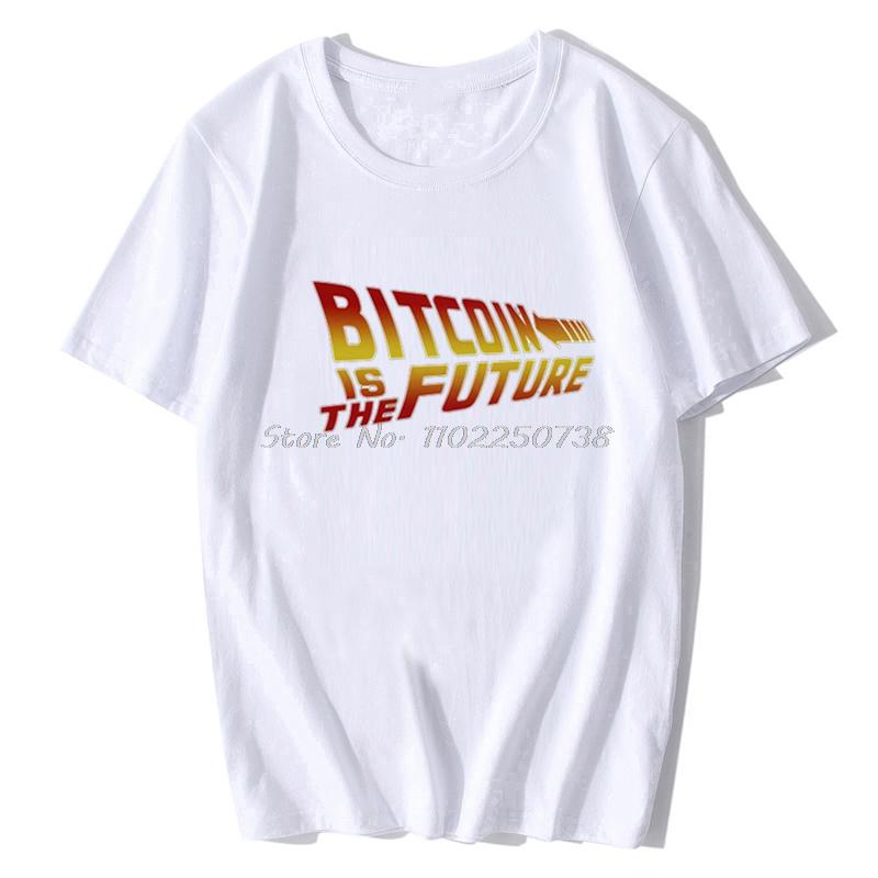 Крутая футболка Bitcoin Is The Future для мужчин с круглым вырезом и коротким рукавом, футболка с надписью BTC Crypto Currency Blockchain, хлопковая уличная футболка
