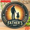 2d Flat 20*20cm, Father'S Day Retro Style Circular Wooden Sign, Perfect for Bedroom And Living Room Decoration, Ideal Gift for Friends And Family.