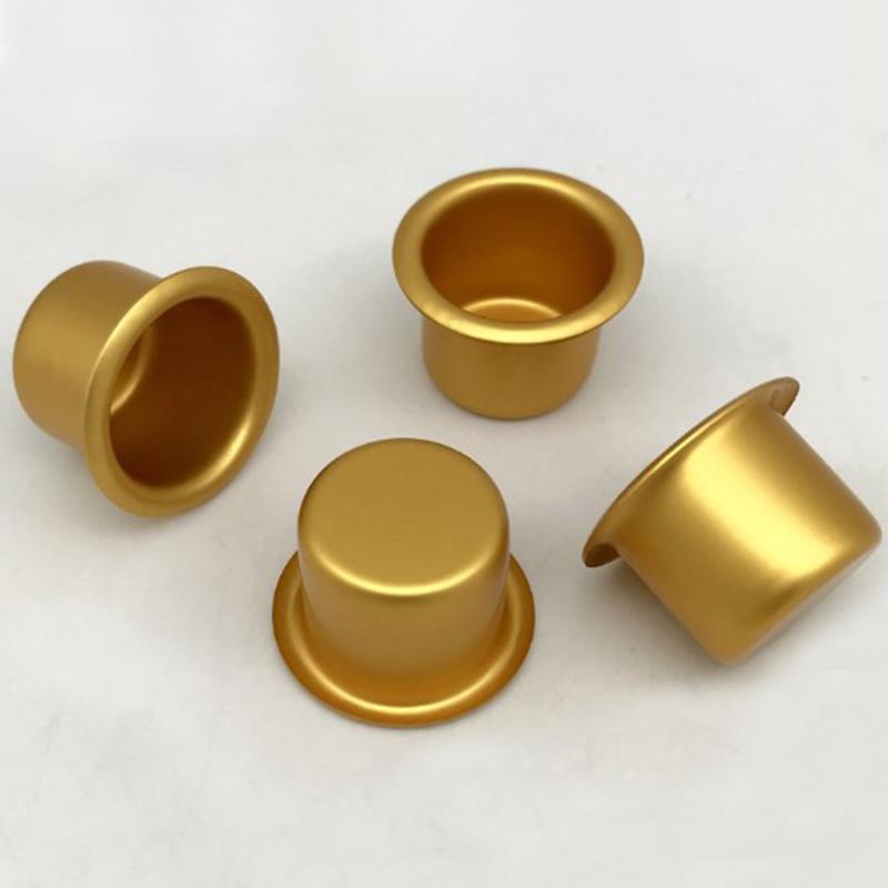 10 шт. Мини-круглая подставка для свечей, золото, серебро, подставка для подсвечника, контейнер, аксессуар, алюминий, домашний декор для вечеринки