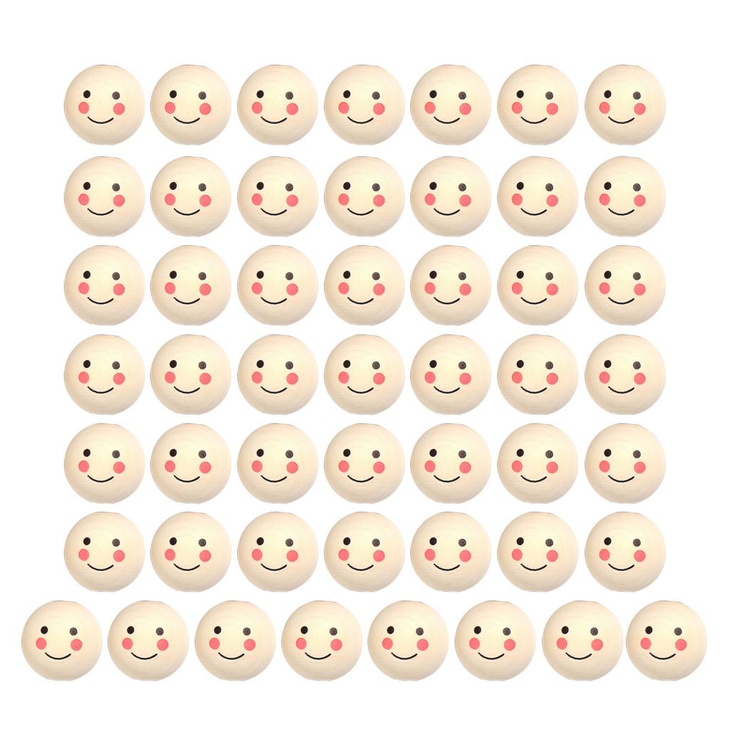 Ассорти Бусины из Натурального Дерева Улыбающееся Лицо Кукольная Голова Свободные Бусины Шарм Разделители для DIY Изготовления Ювелирных Изделий Аксессуары Ручной Работы